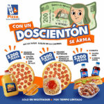 Promoción de pizza con un doscientón se arma